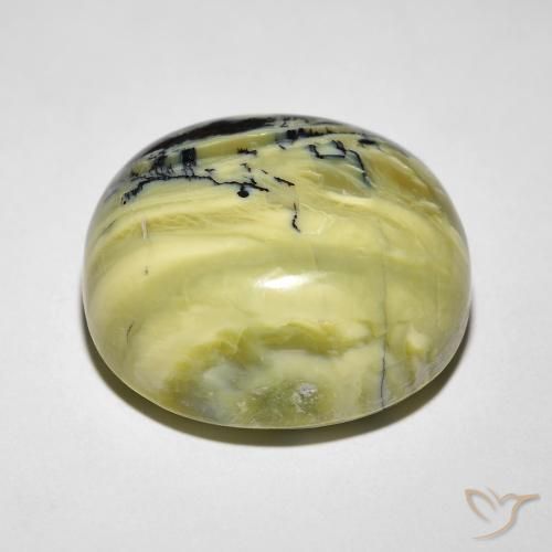 Opala Olho de Gato Verde médio Natural 18.52ct, oval, Opaco