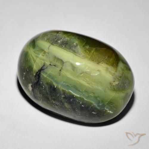 Opala Olho de Gato verde quente Natural 27.34ct, oval, Opaco