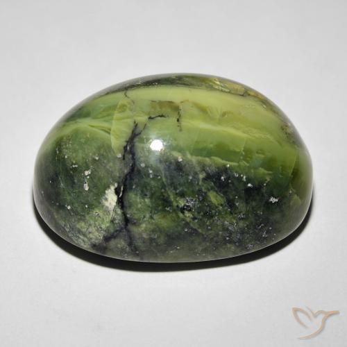 Opala Olho de Gato verde quente Natural 27.34ct, oval, Opaco