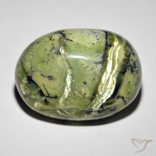 21.32ct Natural Terra Verde Opala Olho de Gato, oval, Opaco