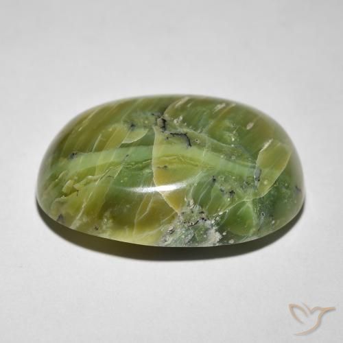 Opala Olho de Gato Verde amarelado Natural 14.58ct, oval, Opaco