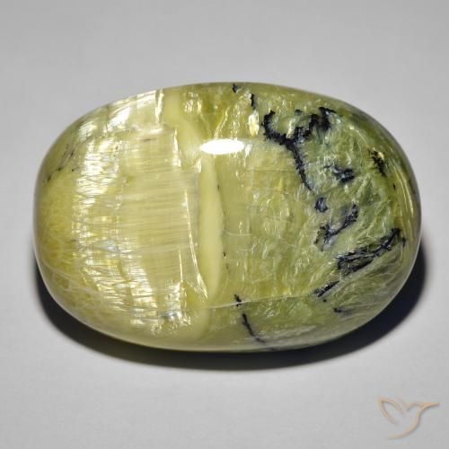 39.60ct Natural Terra Verde Opala Olho de Gato, oval, Opaco