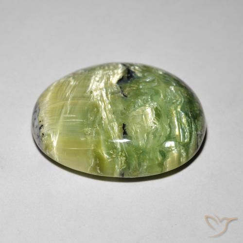 Opala Olho de Gato Terra Verde Natural 16.89ct, oval, Opaco