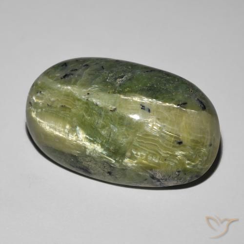 Opala Olho de Gato Terra Verde Natural 17.52ct, oval, Opaco