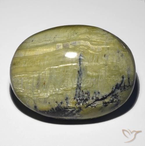 Opala Olho de Gato Terra Verde Natural 48.21ct, oval, Opaco