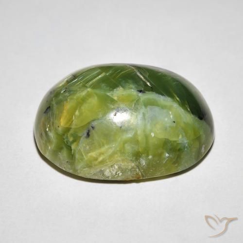 Opala Olho de Gato Verde médio Natural 14.55ct, oval, Opaco