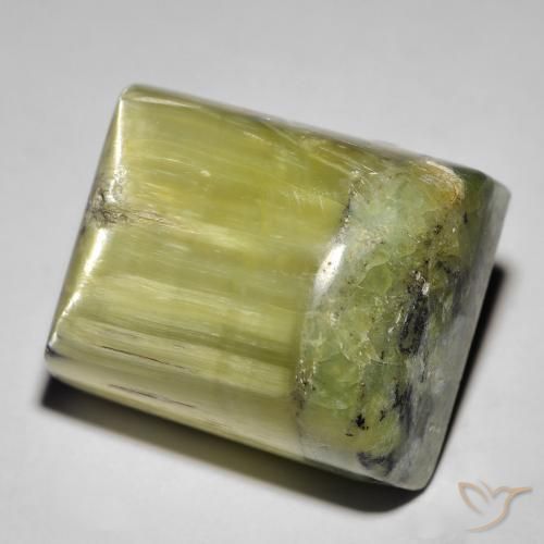 Opala Olho de Gato Verde médio Natural 28.65ct, baguete, Opaco
