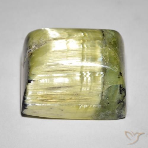 Opala Olho de Gato Verde médio Natural 28.65ct, baguete, Opaco