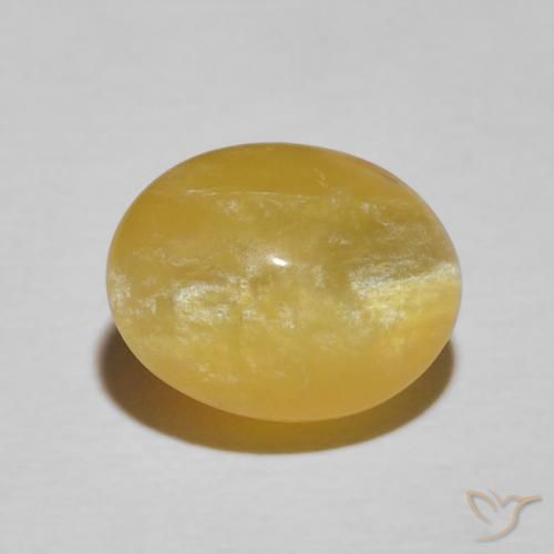 4.10ct Natural Goldenrod amarelo Opala Olho de Gato, oval, Opaco
