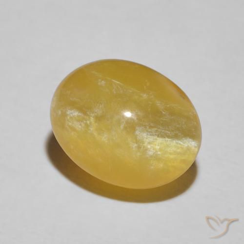 Opala Olho de Gato Goldenrod amarelo Natural 4.10ct, oval, Opaco