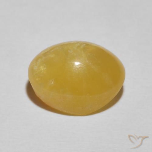 Opala Olho de Gato Goldenrod amarelo Natural 4.10ct, oval, Opaco