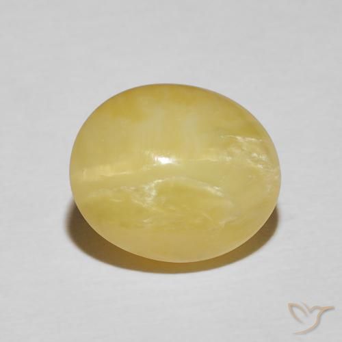 5.98ct Natural Amarelo Terroso Claro Opala Olho de Gato, oval, Opaco