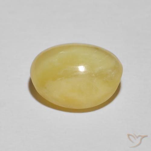 Opala Olho de Gato Amarelo Terroso Claro Natural 5.98ct, oval, Opaco