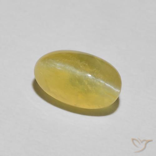 2.76ct Natural amarelo real Opala Olho de Gato, oval, Translúcido