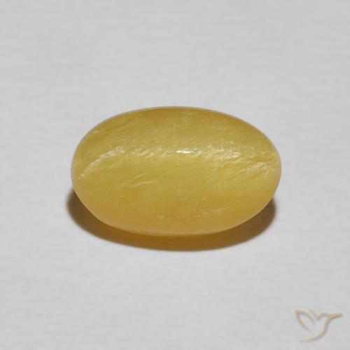 2.41ct Natural amarelo quente Opala Olho de Gato, oval, Opaco