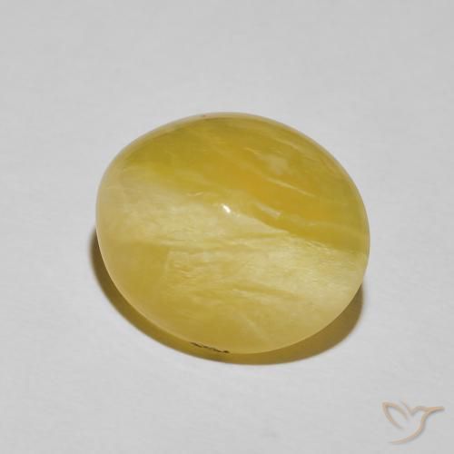 Opala Olho de Gato Amarelo claro Natural 11.49ct, oval, Opaco