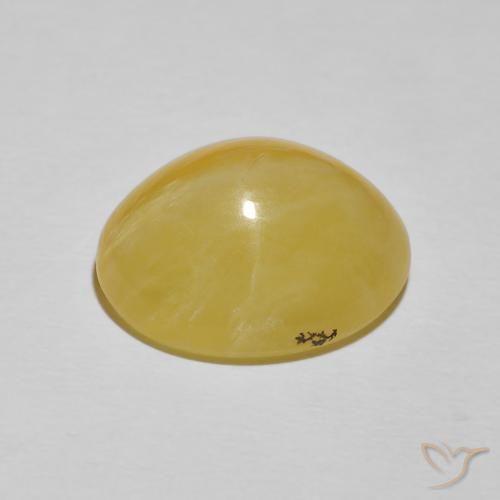 Opala Olho de Gato Amarelo claro Natural 11.49ct, oval, Opaco