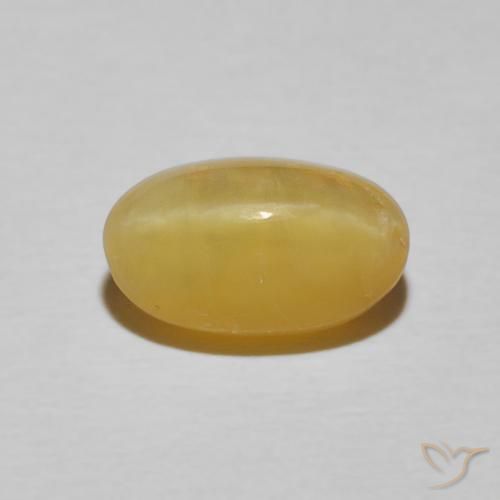 2.71ct Natural amarelo real Opala Olho de Gato, oval, Opaco