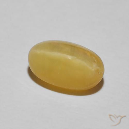 Opala Olho de Gato amarelo real Natural 2.71ct, oval, Opaco
