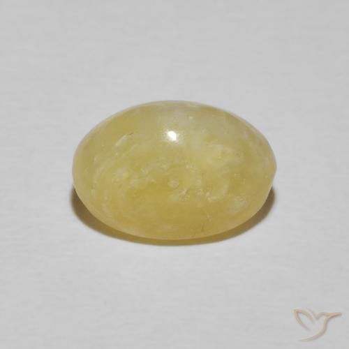 Opala Olho de Gato Amarelo Dijon muito claro Natural 2.89ct, oval, Opaco