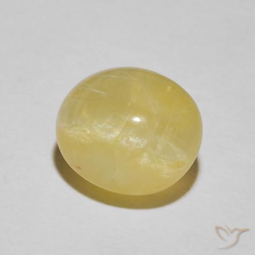 Opala Olho de Gato amarelo quente Natural 4.13ct, oval, Opaco