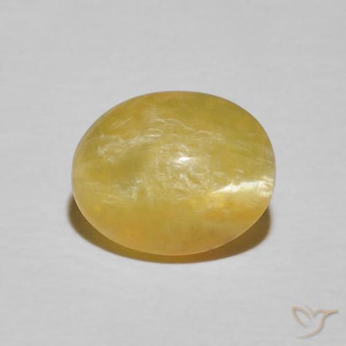 2.80ct Natural Goldenrod amarelo Opala Olho de Gato, oval, Opaco