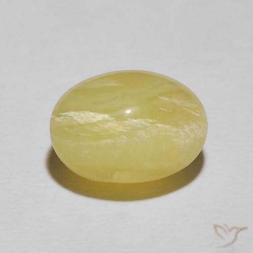 4.48ct Natural Luz amarela Opala Olho de Gato, oval, Opaco