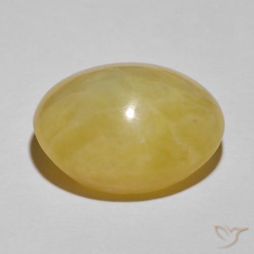 Opala Olho de Gato amarelo rico Natural 18.93ct, oval, Opaco