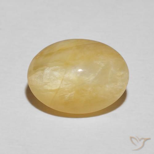 3.59ct Natural Goldenrod amarelo Opala Olho de Gato, oval, Opaco