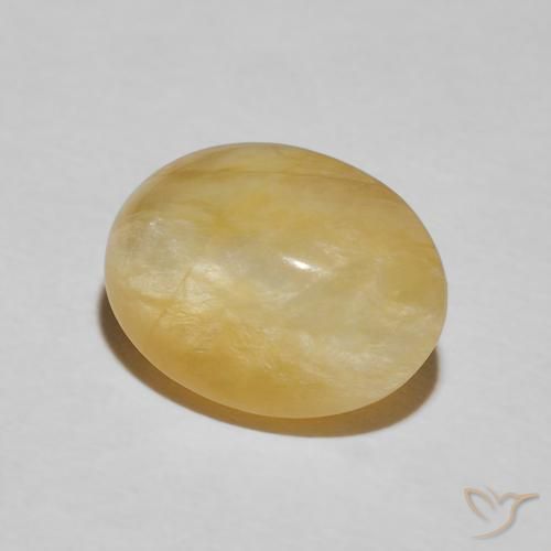 Opala Olho de Gato Goldenrod amarelo Natural 3.59ct, oval, Opaco