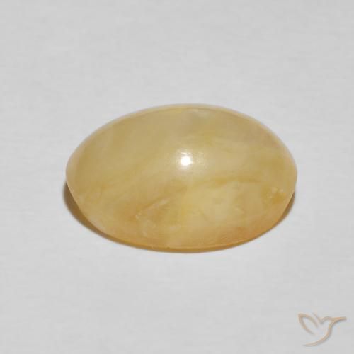Opala Olho de Gato Goldenrod amarelo Natural 3.59ct, oval, Opaco