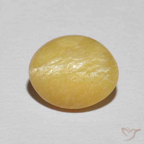 3.34ct Natural amarelo rico Opala Olho de Gato, oval, Opaco