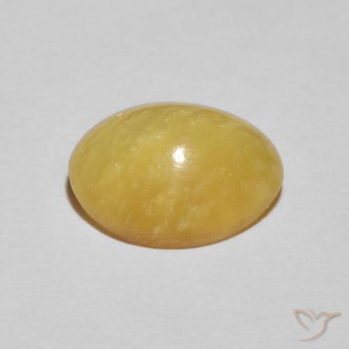 Opala Olho de Gato amarelo rico Natural 3.34ct, oval, Opaco