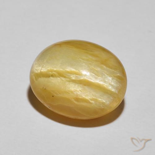 Opala Olho de Gato amarelo médio Natural 8.78ct, oval, Opaco