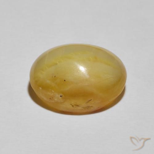 Opala Olho de Gato amarelo médio Natural 8.78ct, oval, Opaco