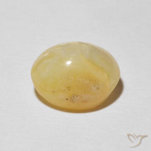 Opala Olho de Gato amarelo médio Natural 3.43ct, oval, Opaco