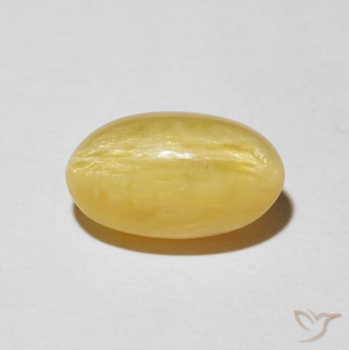 4.23ct Natural amarelo quente Opala Olho de Gato, oval, Opaco