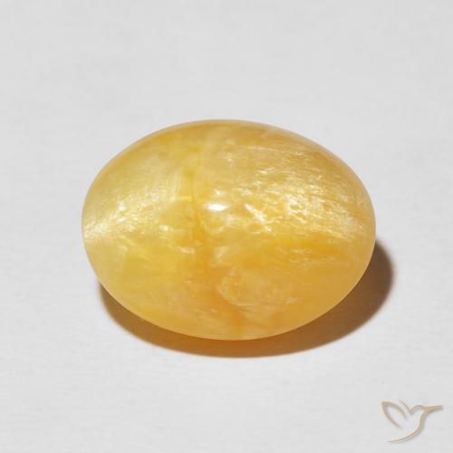 6.38ct Natural ouro brilhante Opala Olho de Gato, oval, Opaco