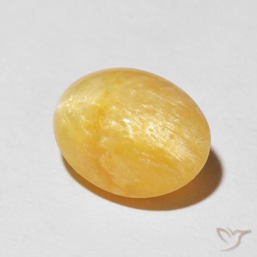 Opala Olho de Gato ouro brilhante Natural 6.38ct, oval, Opaco
