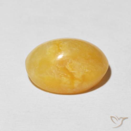 Opala Olho de Gato ouro brilhante Natural 6.38ct, oval, Opaco