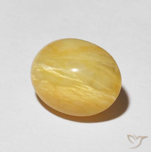Opala Olho de Gato Dourado médio Natural 6.14ct, oval, Opaco
