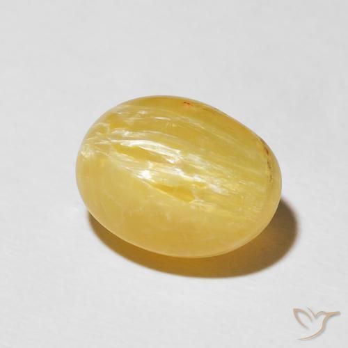 Opala Olho de Gato Laranja Dourada Natural 5.02ct, oval, Opaco