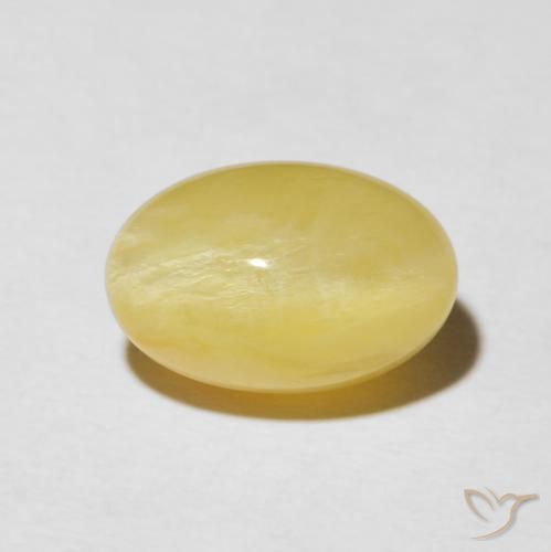 5.95ct Natural Luz amarela Opala Olho de Gato, oval, Opaco