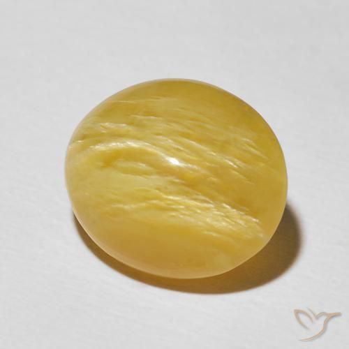 Opala Olho de Gato Laranja Dourada Natural 6.36ct, oval, Opaco