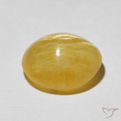 Opala Olho de Gato Laranja Dourada Natural 6.36ct, oval, Opaco