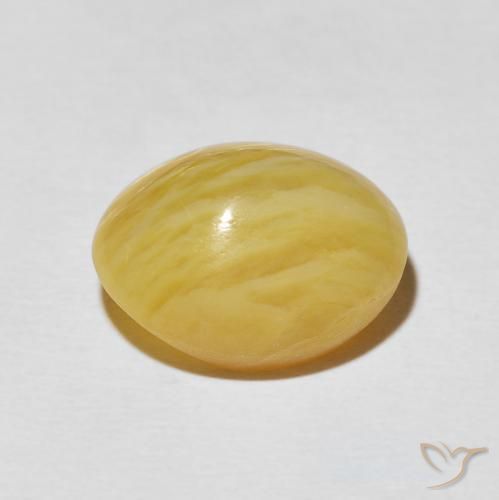 Opala Olho de Gato Goldenrod amarelo Natural 6.32ct, oval, Opaco