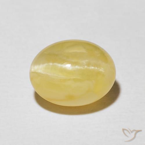 2.41ct Natural Amarelo claro Opala Olho de Gato, oval, Opaco