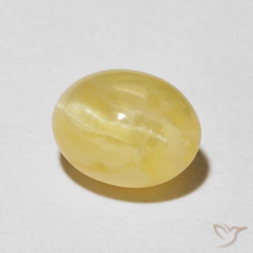 Opala Olho de Gato Amarelo claro Natural 2.41ct, oval, Opaco