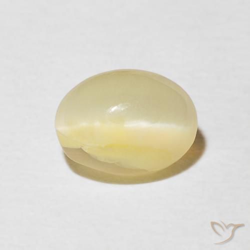 0.88ct Natural Amarelo Claro Laguna Opala Olho de Gato, oval, Opaco