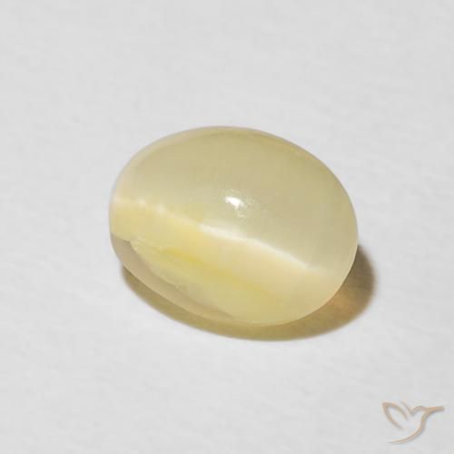 Opala Olho de Gato Amarelo Claro Laguna Natural 0.88ct, oval, Opaco